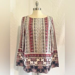 J. Jill Boho Long Sleeve Blouse Top | Size M